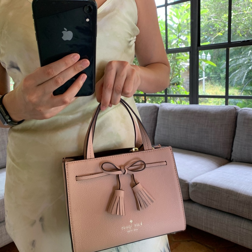 MINI SATCHEL KATE SPADE HAYES ROSY CHEEKS LEATHER - Picture 10 of 16